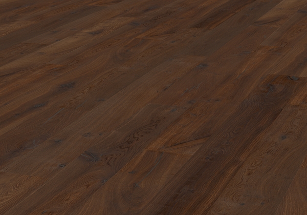 Landhausdiele Eiche Parkett Duisburg Darkbrown Astig gebürstet dunkel geräuchert geölt